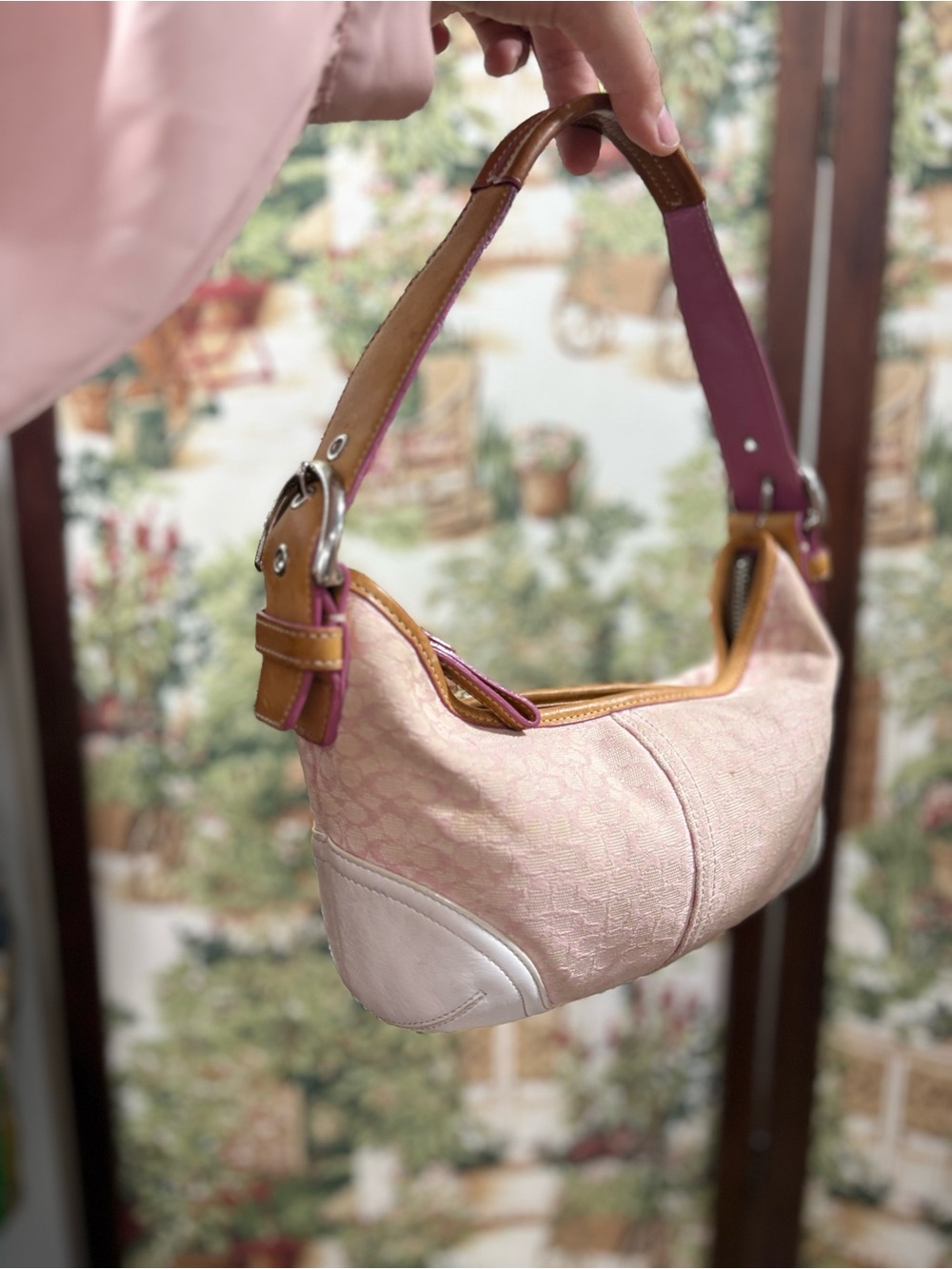 COACH Pink Canvas Signature One Shoulder Bag 6351 Hob… - Gem